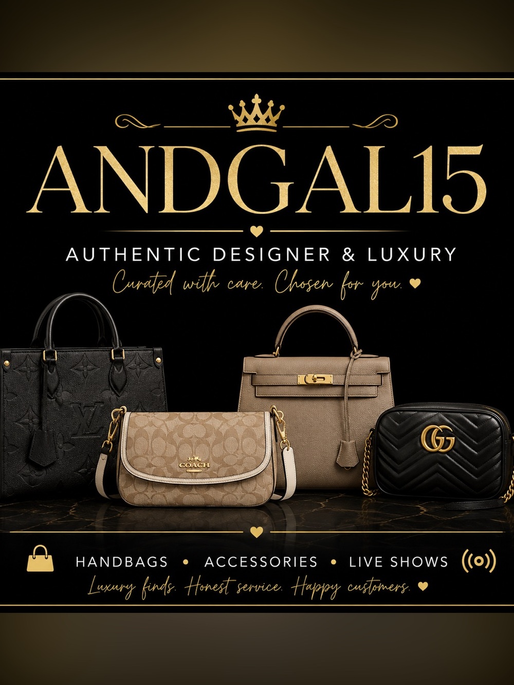 ✨ Welcome to ANDGAL15 — Luxury & Designer Handbags ✨ We Are Live!